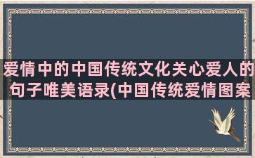 爱情中的中国传统文化关心爱人的句子唯美语录(中国传统爱情图案)
